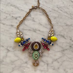 J. Crew Multicolor Rhinestone and Gold Necklace